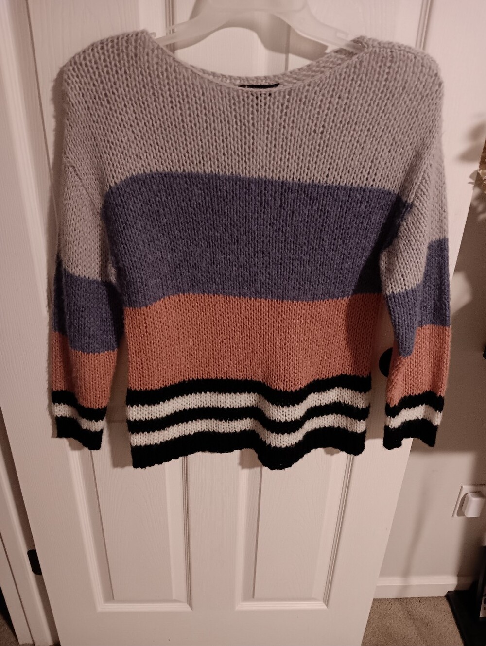 Lucky Brand Multi-Striped Knit Crewneck Sweater. Large